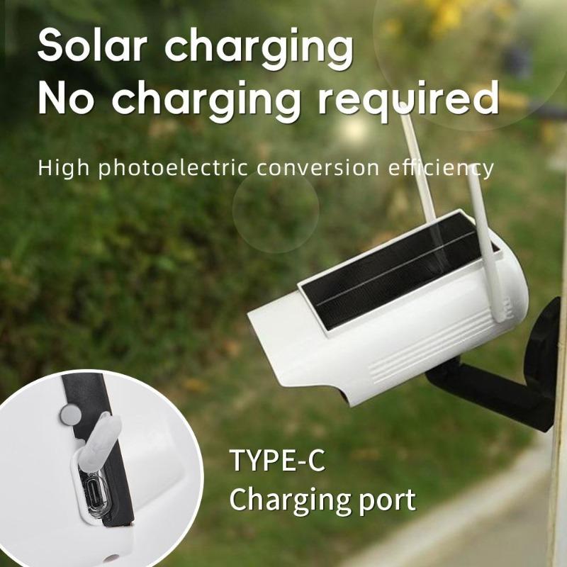 Magnetic Solar Motion Sensor Light Outdoor, 3 Modes Type-C Charging Security Lamp with Dummy Camera & Adjustable Angle