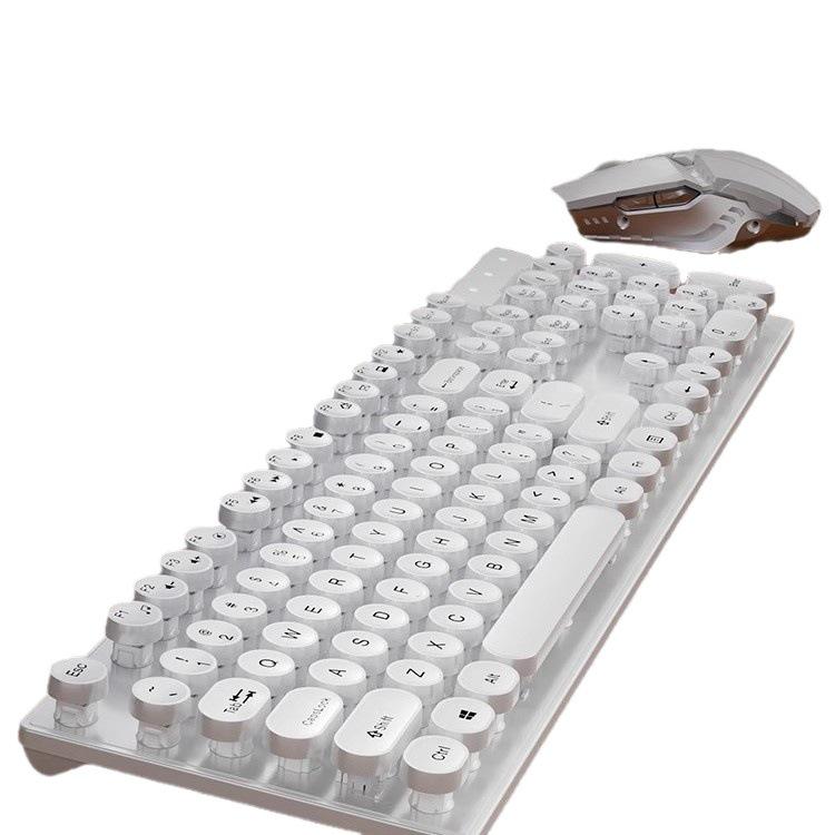 Retro Punk Mechanical Keyboard and Silent Mouse Set for Office Computing