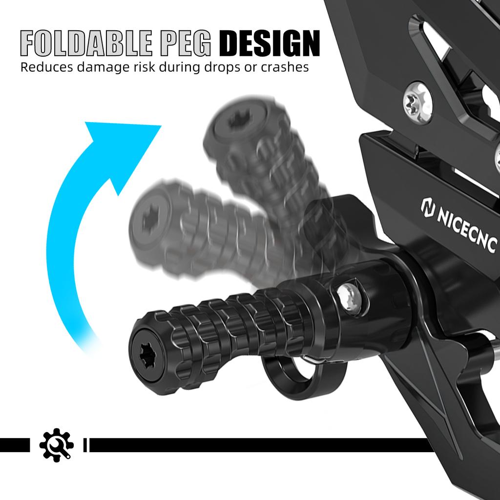 2020-2024 For KTM 1290 Super Duke R /EVO 1390 Super Duke R 2024-2025 Adjustable Rearset Foot Peg Footrest Kit
