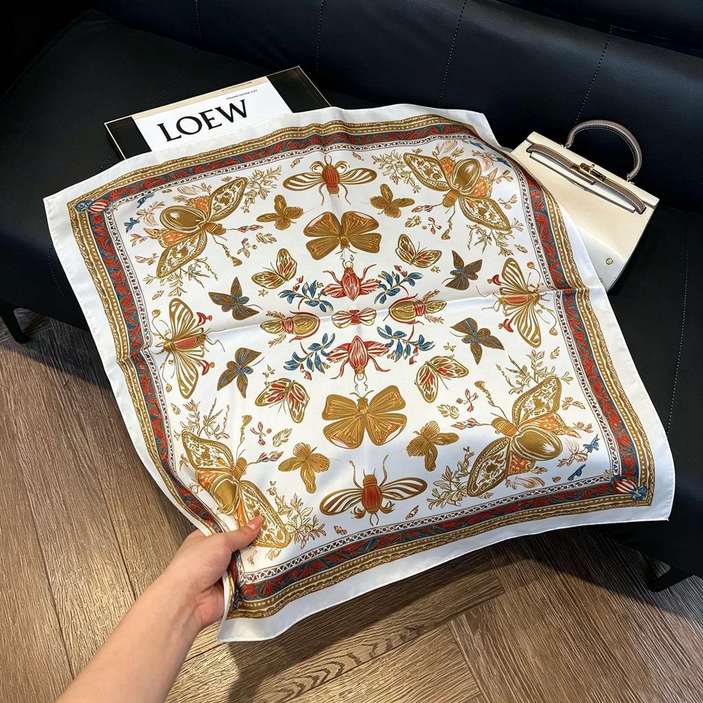 New old money wind chain neck scarf women's commuting versatile soft silk scarf neck protection shawl outer scarf