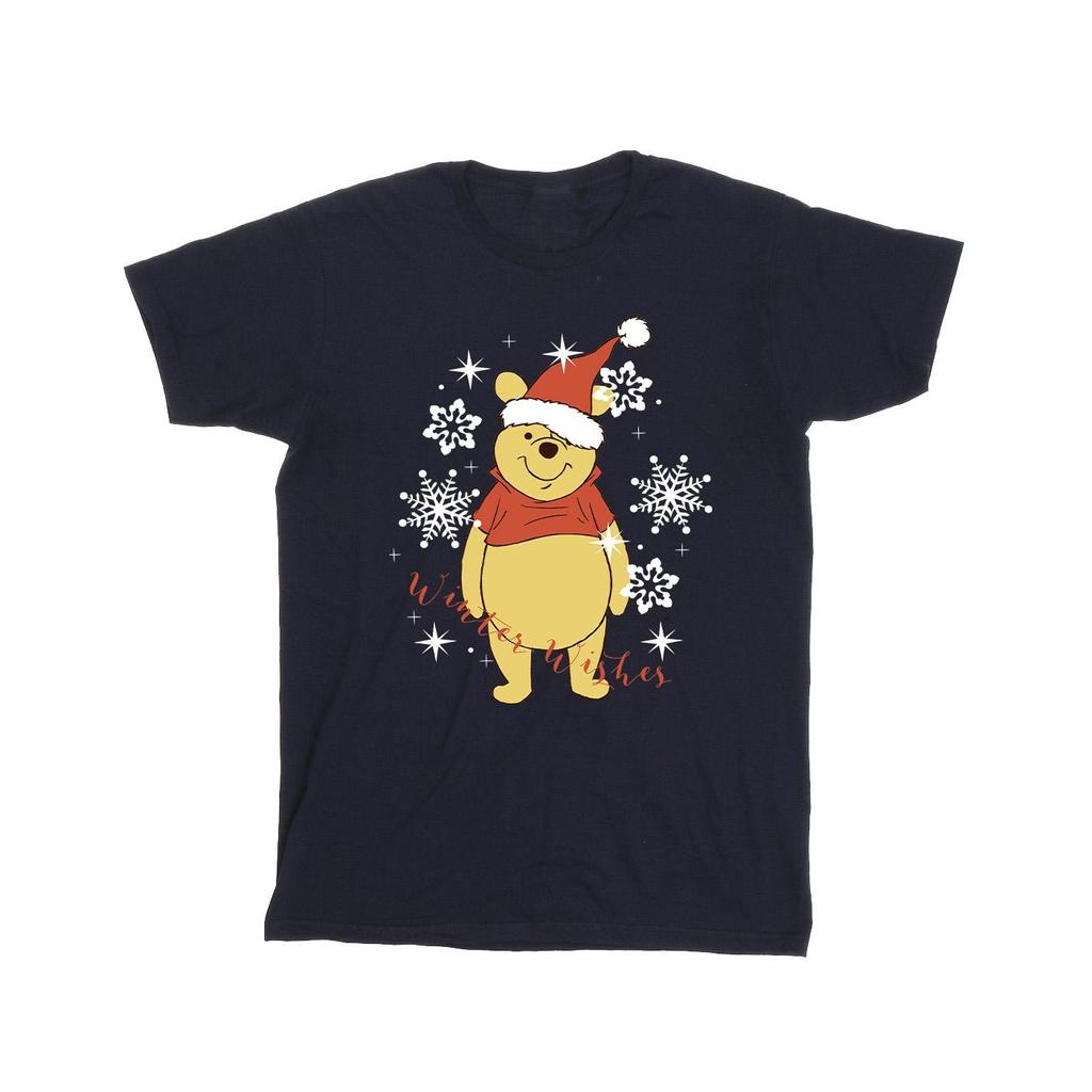 Disney Mens Winnie The Pooh Winter Wishes T-Shirt