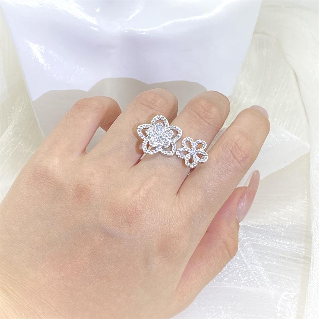 Exquisite Flower Rings for Women Fashion Open Adjustable Rings Wedding Bridal Jewelry Party Women for Jewelry Pop Flower Jewelry Ring