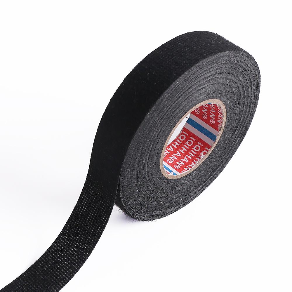 15M Car Flannel Tape Heat-resistant Flame Retardant Auto Wiring Harness Protection Cloth Tape Self-adhesive Anti-shock Car Tape