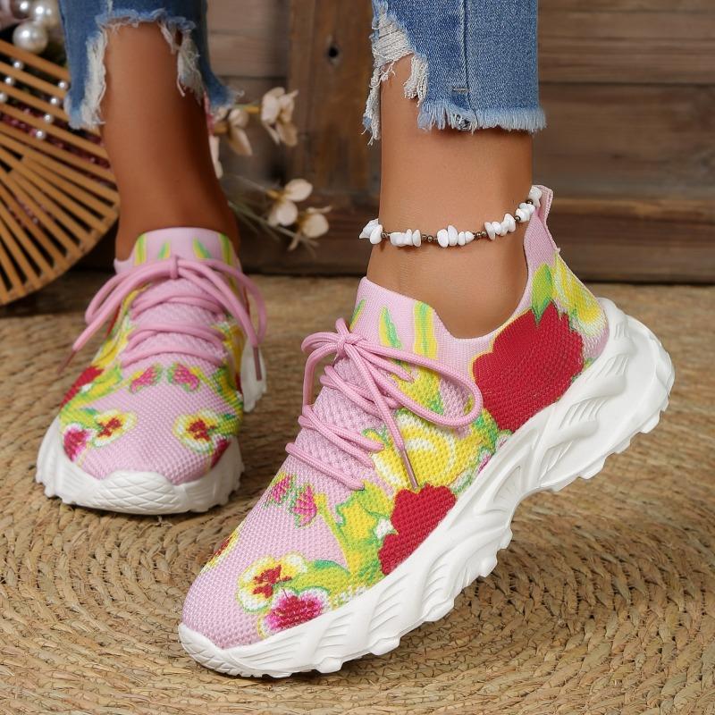 Fashion Women's High Quality Knitted Sneakers Summer 2025 New Breathable Air Mesh Casual Shoes Woman Light Weight Walking Sports Flats