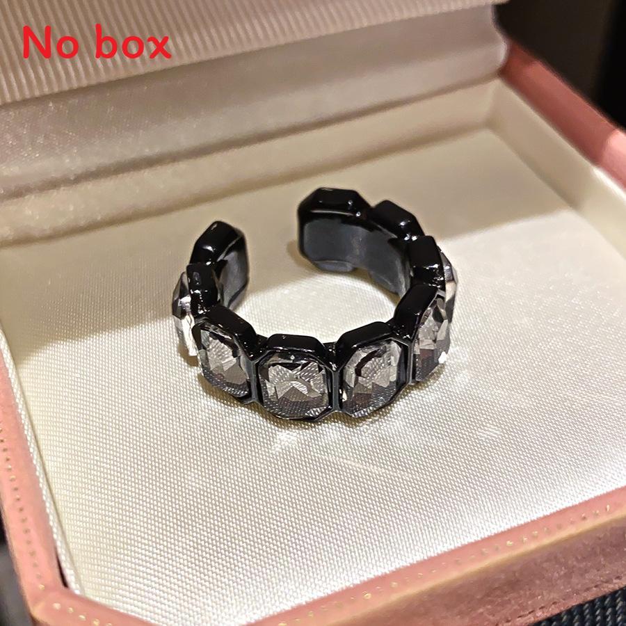 Hexagonal Minimalist Alloy Ring With Sparkling Rhinestones For Female Fashion Accessories