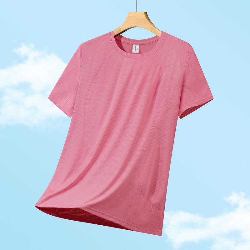 Women's Quick-Dry Ice Silk Short Sleeve T-Shirt: Breathable, Lightweight & Cool for Outdoor Casual Fitness