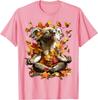 Meditating Koala Autumn Leaves Graphic Tee Men Women Casual Soft Cotton T-Shirt