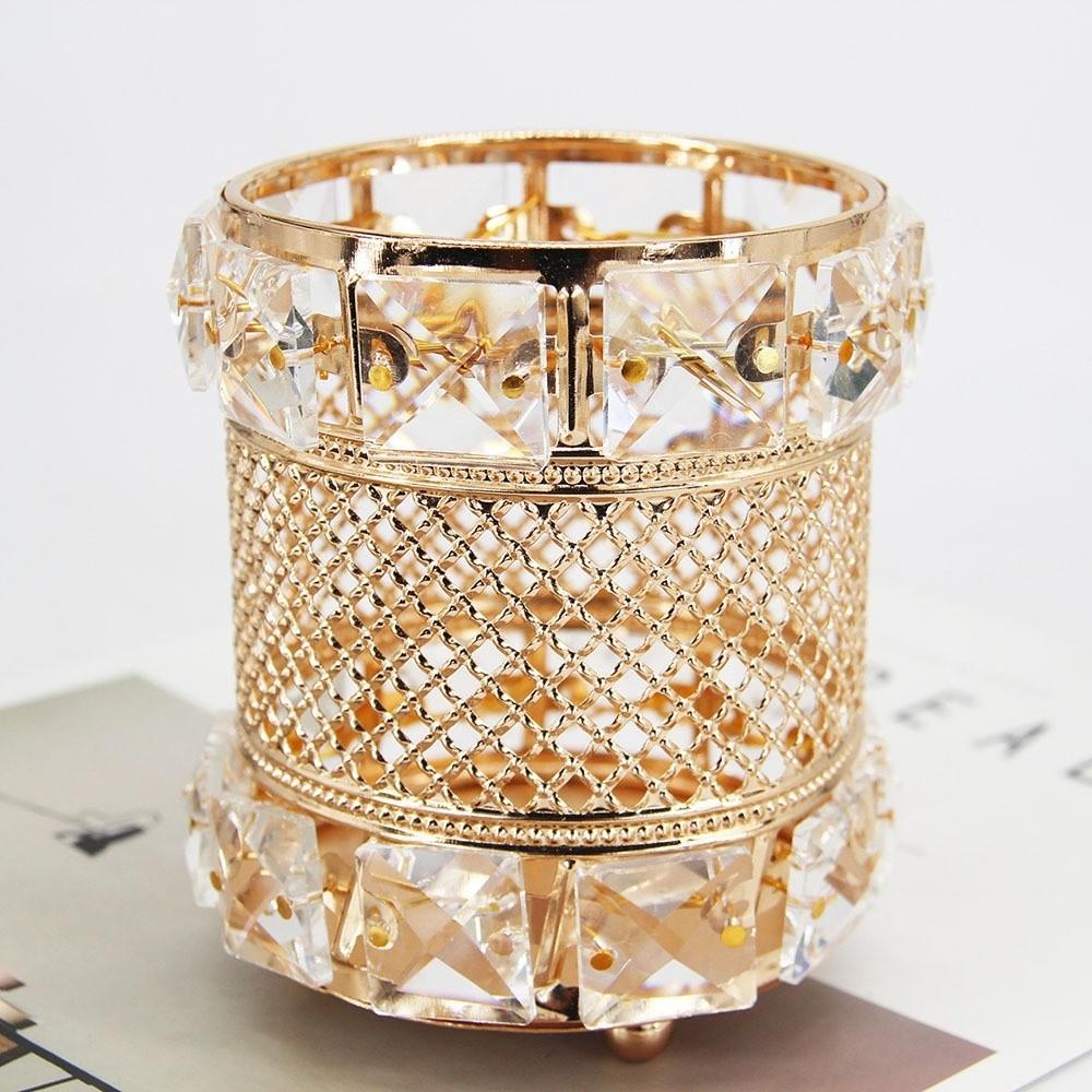 Crystal Cosmetics Brushes Storage Cup Elegant Cosmetic Storage Box Personalized pen holder  Makeup