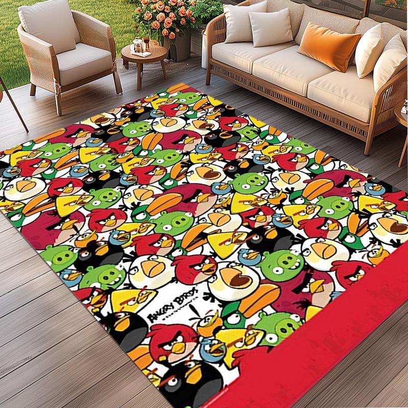Angry Birds Print Rug, Washable Floor Carpet, For Entryway Dorm Laundry Room Office Study, Home Decor Birthday Christmas Gift