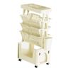 Mobile Bookshelf Cart Storage Trolley on Wheel Multipurpose Rolling Bookcase