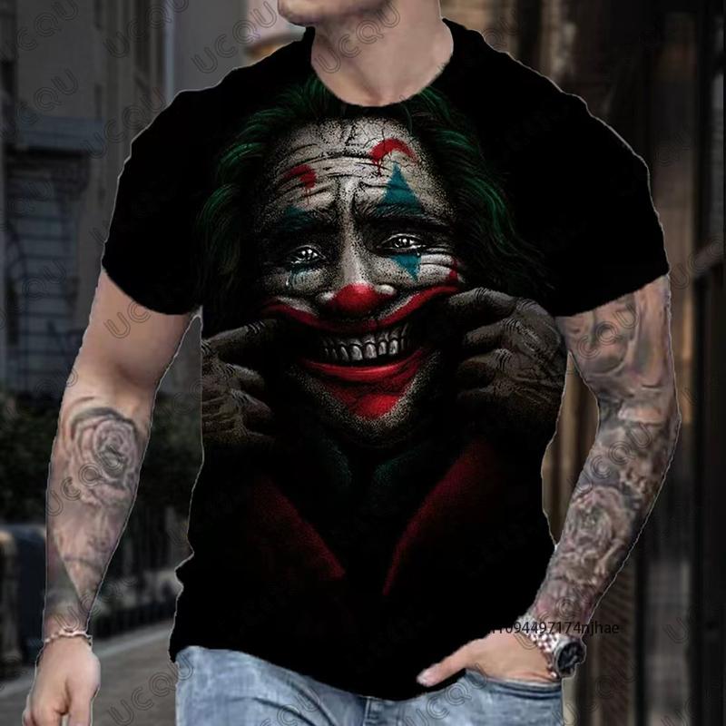 MDHAO xin nan zhuang  3D txu 2026 Nieuw Klassiek DC Comic Joker 3D Print Heren T-shirt Zomer Korte Mouw Clown T-shirts Vintage Herenkleding Casual Oversized Tops XXL