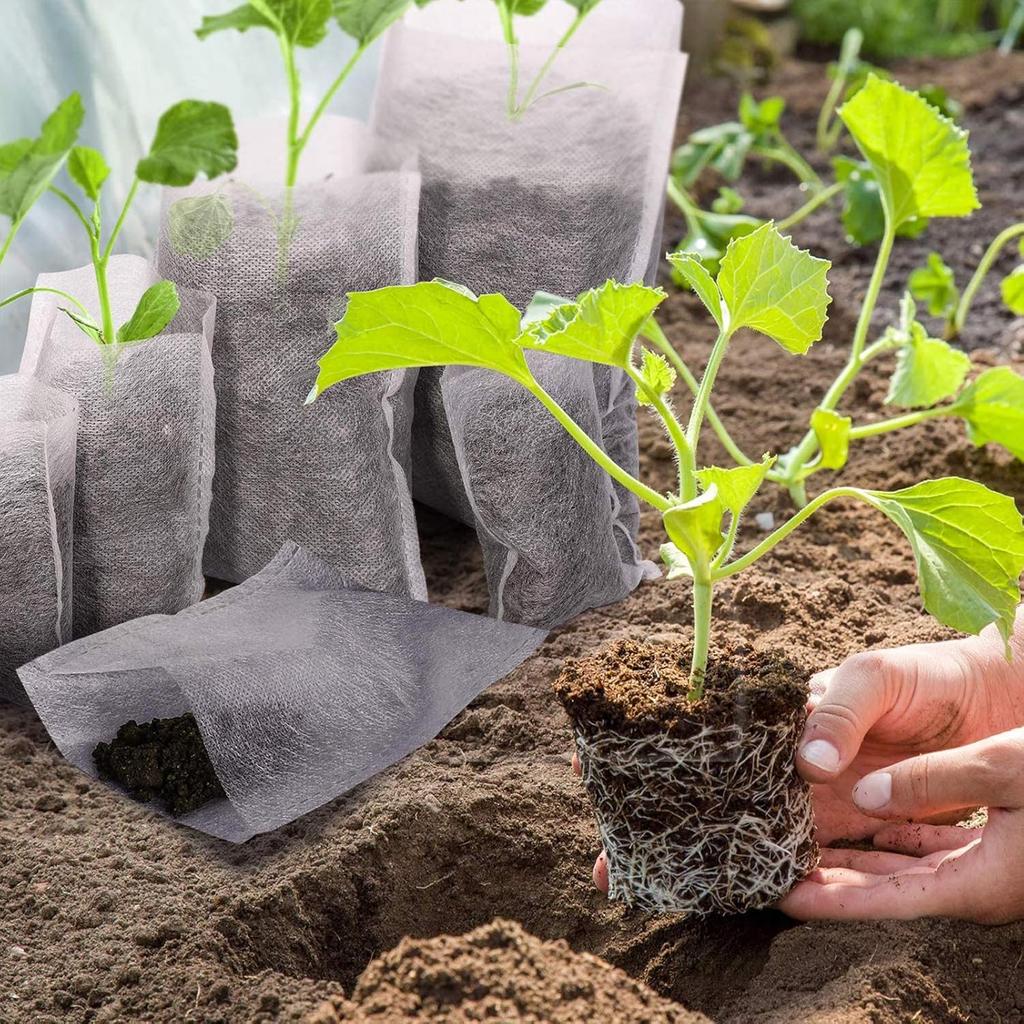 Degradable Plant Grow Bag Seed Nursery Bags Non-Woven Pouch Flower Fruit Vegetable Sapling Seedling Bags Pots Gardening Tools