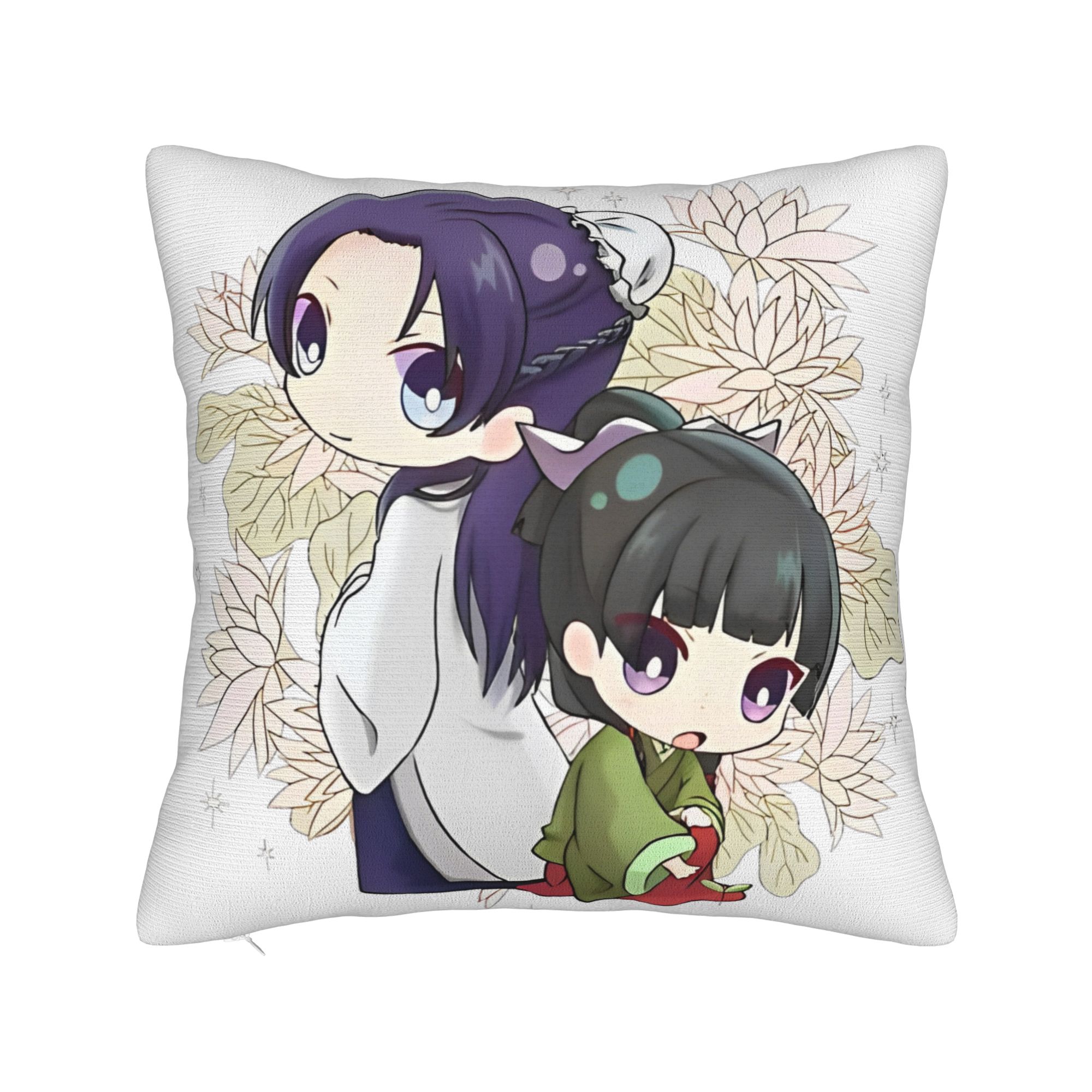 Kusuriya no Hitorigoto Maomao Chibi Square Pillowcases Home The Apothecary Diaries Cushion Case Decor Throw Pillow Case 40*40 12x12Inch