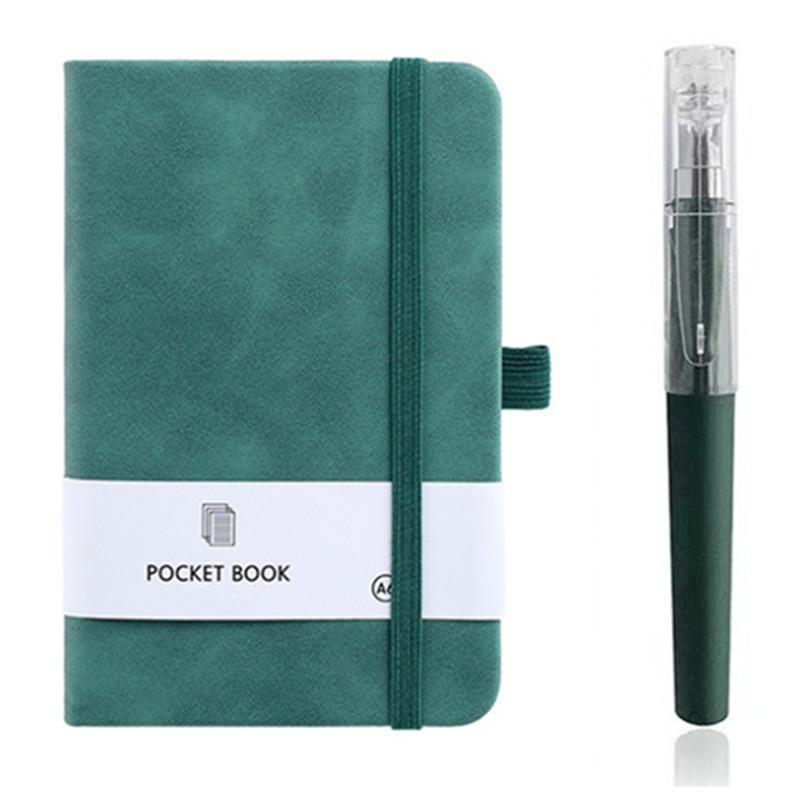 

1 шт. Мини-карманный блокнот формата А6 с ручкой, портативный блокнот с внутренними страницами, идеально подходит для ежедневных заметок, офиса, записной книжки, студенческого дневника A6 5.7x3.74 Inch зелёный