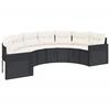 VidaXL Canapé de jardin avec coussins demi-rond noir résine tressée, canapé d’extérieur, canapé de forme demi-ronde, canapé 3318513