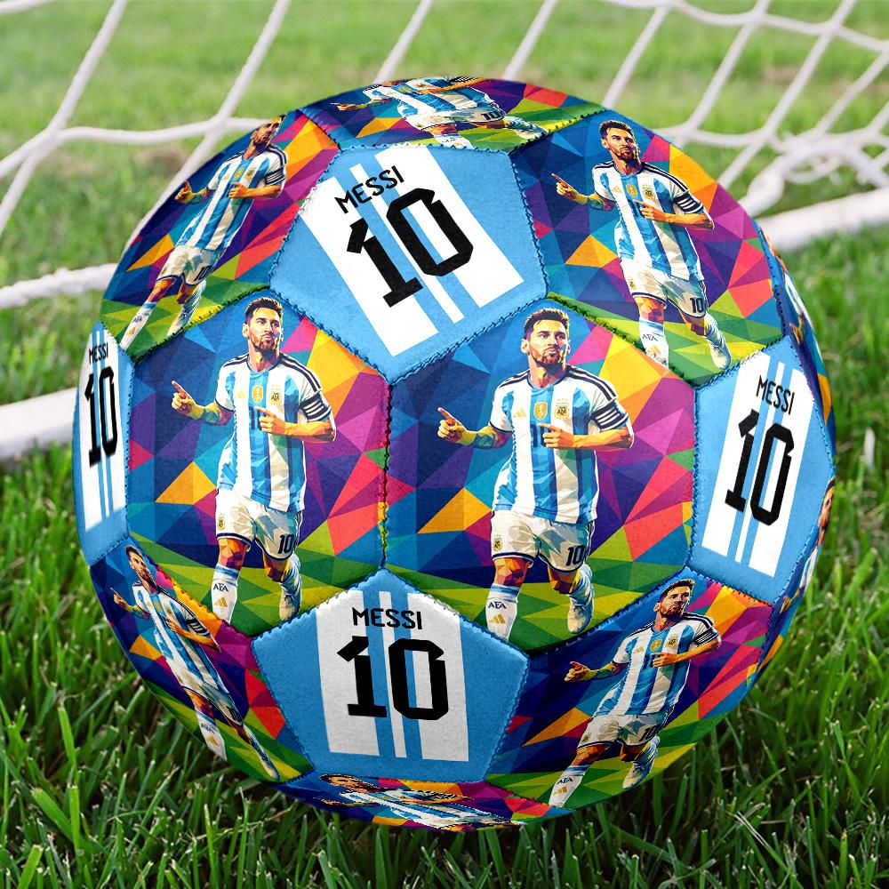 Messi 10 Number Argentina'S World Cup Glory Size 5 Soccer Ball Machine Sewn Indooroutdoor Training And Matches Perfect Commemorative Gift For Soccer L