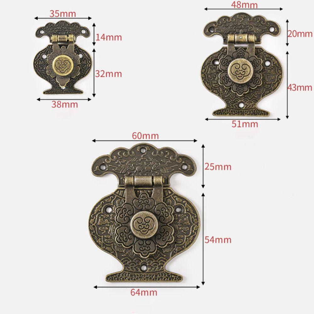 10 Pcs Retro Antique Bronze Hasp Lock Zinc Alloy Bronzed Mini Cabinet Buckle Lock Vintage Style Decorate Brass Box Buckle Lock