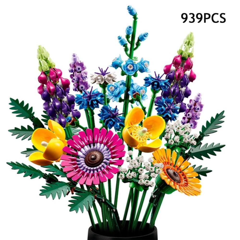 Style Rose Flower Building Blocks - Mood-Enhancing Assembly Experience, Home Desk Decoration, Perfect Gift for Valentine's Day