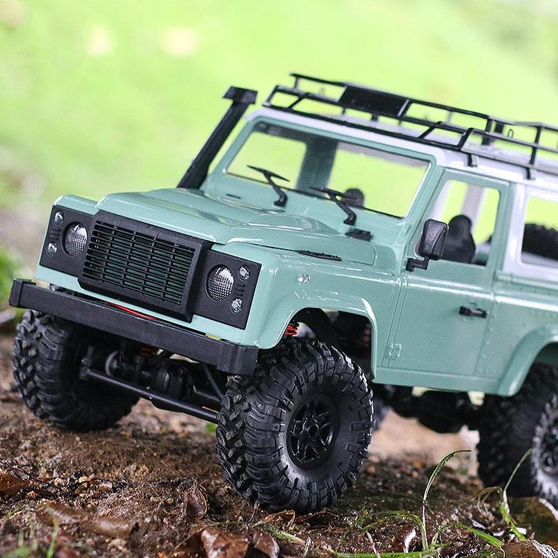 MN90 1/20 4WD RC Truck Off Road Climbing Buggy Crawler Metal with Light Remote Control Car All Terrain Racing 2.4G Toys for Boys