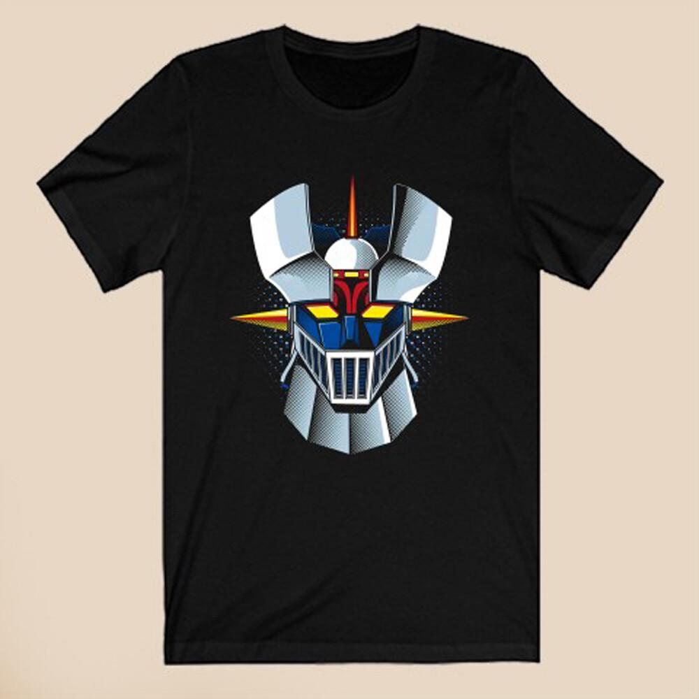 Мужская черная футболка Mazinger-Z Shin Robot Head Размеры S-5XL Унисекс M