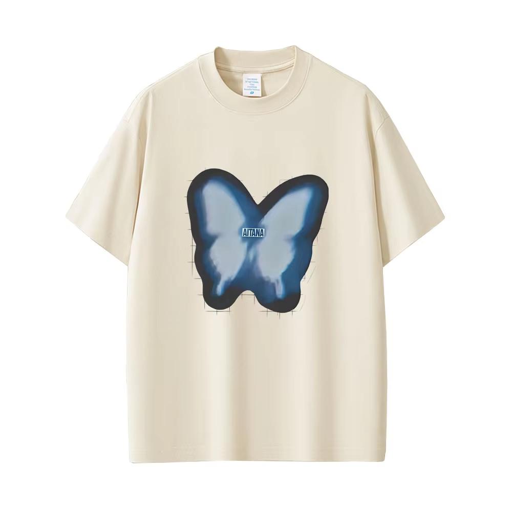 Aitana Butterfly Graphic T-shirt CUARTO AZUL T Shirt Men Women Fashion Pop Music Oversized Streetwear Male Vintage Casual Tshirt