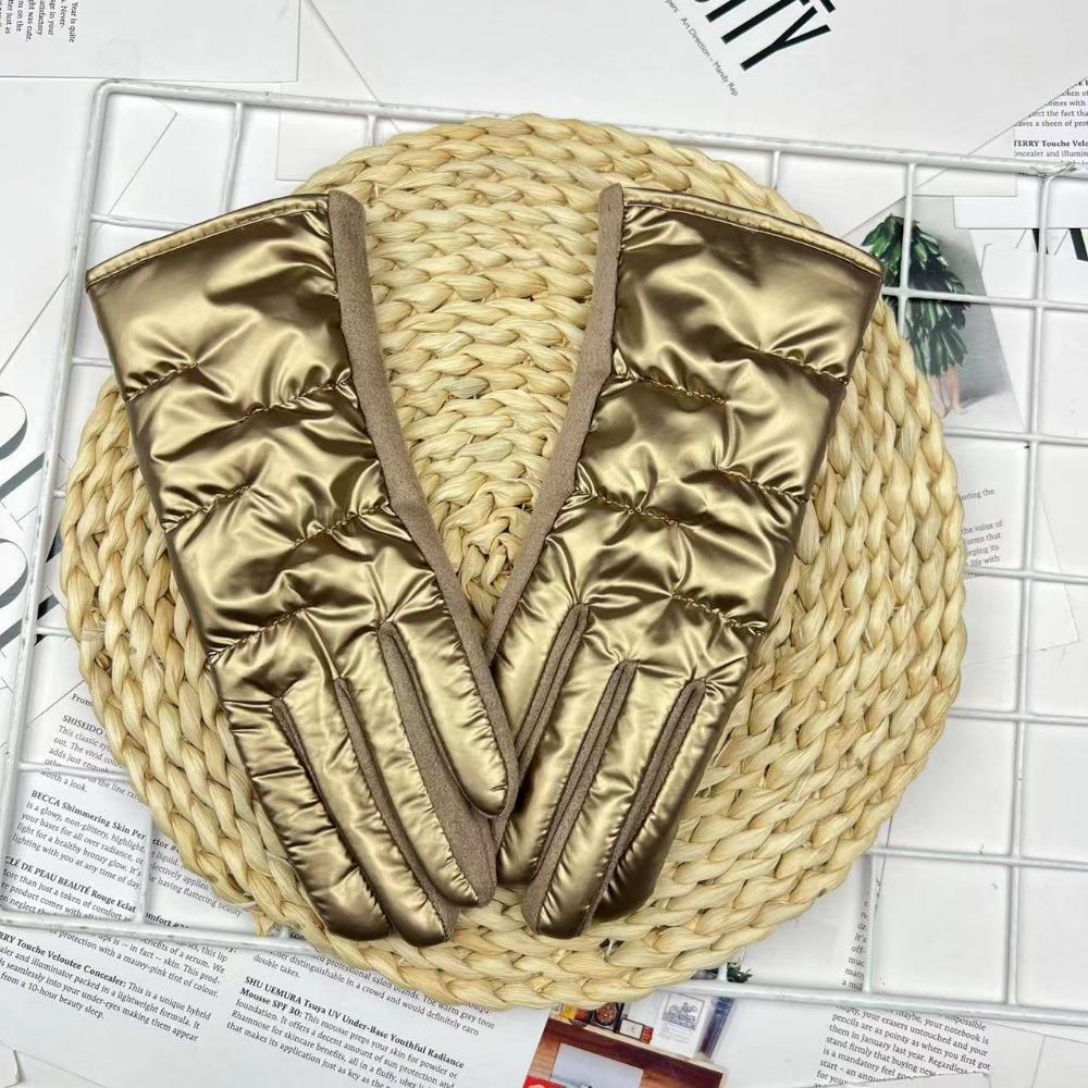 

Водонепроницаемые зимние перчатки Ветрозащитные перчатки для вождения Модные велосипедные перчатки Зимний сезон золотой