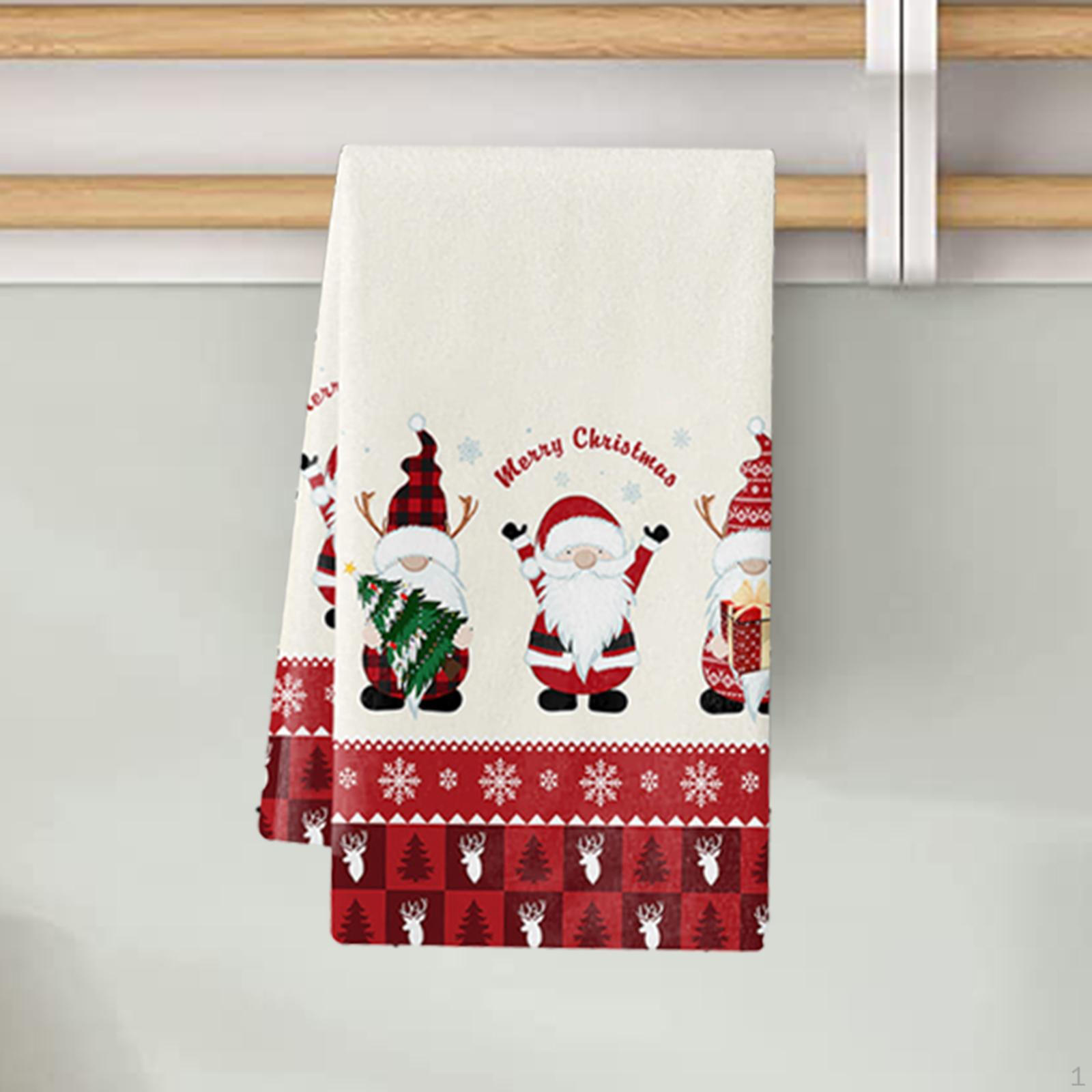 

Абсорбирующее рождественское кухонное полотенце для посуды Декоративное украшение Мягкое для Style C