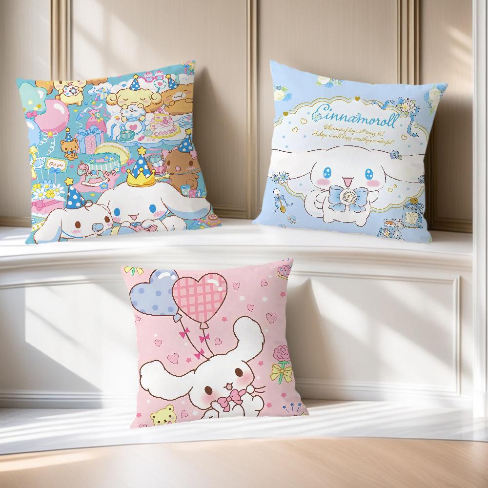 Soft Pillow Case Dog For Cute Sofa Living Room Home Office Decor C-Cinnamoroll Protective Kawaii Covers Without Pillow-Insert