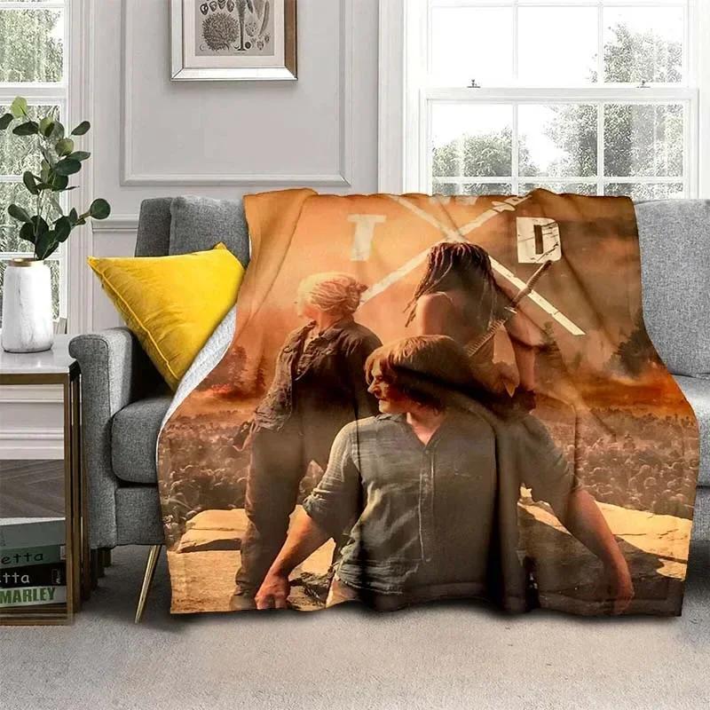 Daryl Dixon Walking Dead Movie Flannel Blanket,Warm and Soft Blanket  For Couch Sofa Office Home Travel Camping Birthday Gift