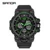 Sanda Youth Fashion Luminous Waterproof Shockproof Alarm Men's Watch
