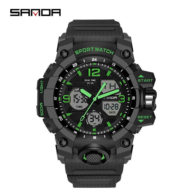 Sanda Youth Fashion Luminous Waterproof Shockproof Alarm Men's Watch