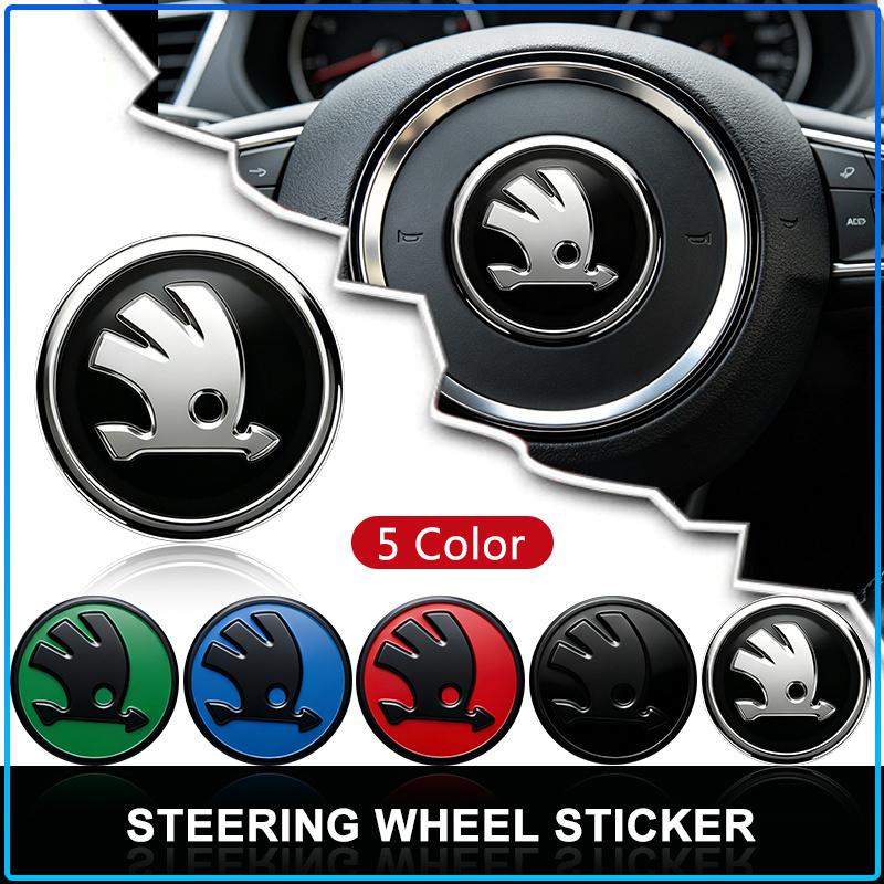 Car Steering Wheel Sticker Badge Decoration Auto Accessories For Skoda Octavia MK2 MK1 2 3 A5 A7 A8 Fabia Karoq Superb Rapid Kamiq Scala