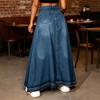 Gonna in Denim da Donna Retro Vita Alta Chiusura a Bottoni Gonne Jeans Svasate Pieghettate Svasate A-line Maxi Gonne in Denim Gonne in Denim Vintage Casual da Donna