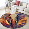Elephant Round Area Rug,Carpet Rug for Living Room Bedroom Sofa Playroom Decor,Non-slip Floor Mat