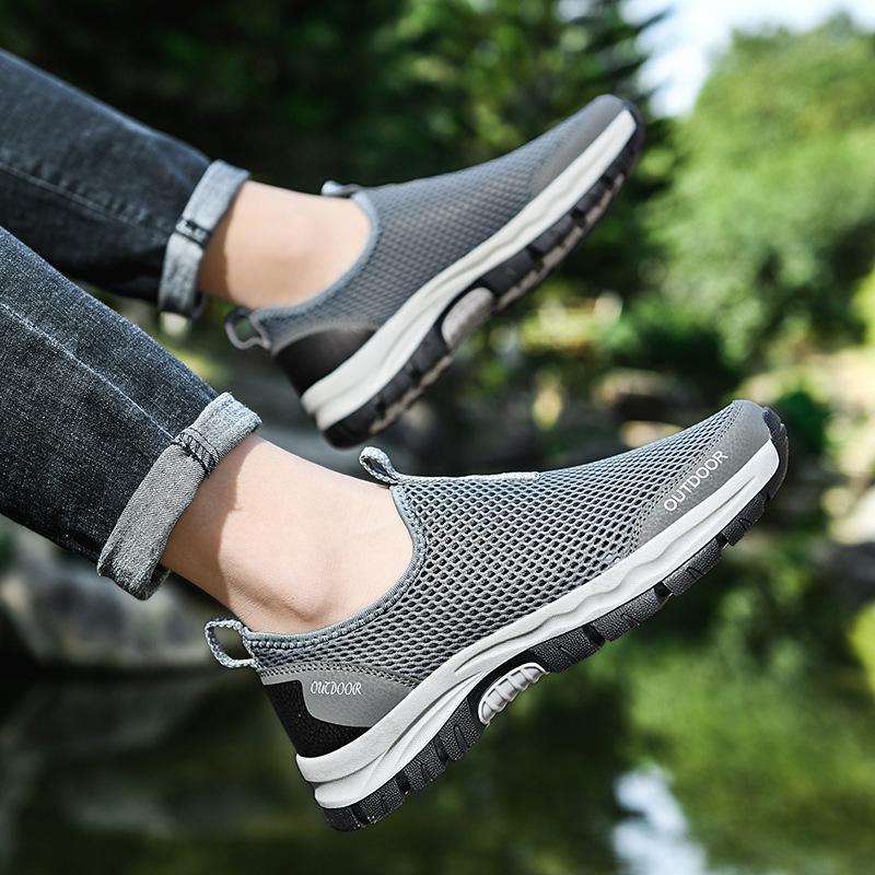 Männer Vulkanisieren Schuhe Turnschuhe Sommer Mesh Casual Schuhe Atmungsaktive Gummi Nicht-slip Leichte Schuhe 2021 Männer Müßiggänger Schuhe plus Größe