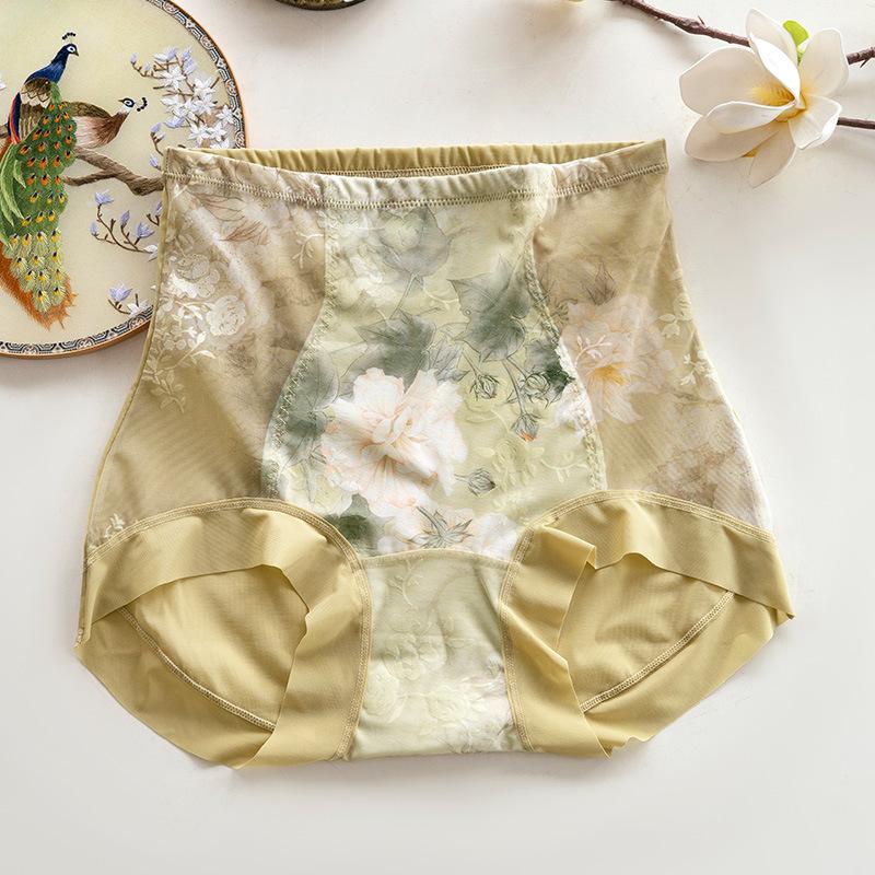 Big Size Female Summer Thin Model Seductive Sexy Lace High Waist Close Abdomen Without Mark Briefs
