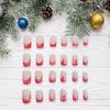 Christmas Press on Nails Medium Square False Nails Snowflake Designs Acrylic Artificial Stick on Nails for Women
