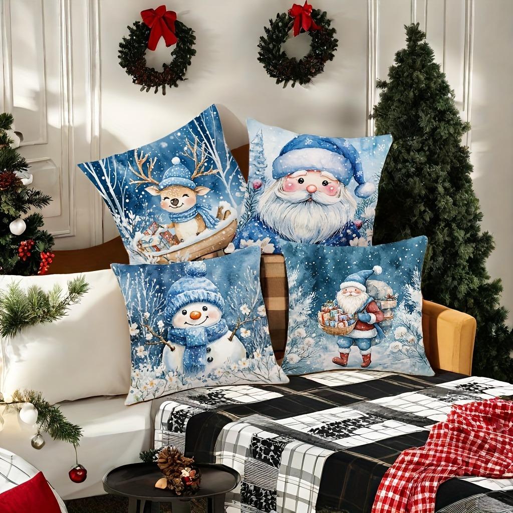 Weihnachtsdekor Kissenbezug niedlicher Weihnachtsmann Schneemann Reh Kissenbezug Sofakissenbezug Heimdekoration Neujahrsgeschenk