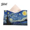 Household Storage Bag Leather Tissue Box Cover Foldable Desktop Organizer Oil Painting Style Napkin Holder Case Reusable Facial Paper Organizer