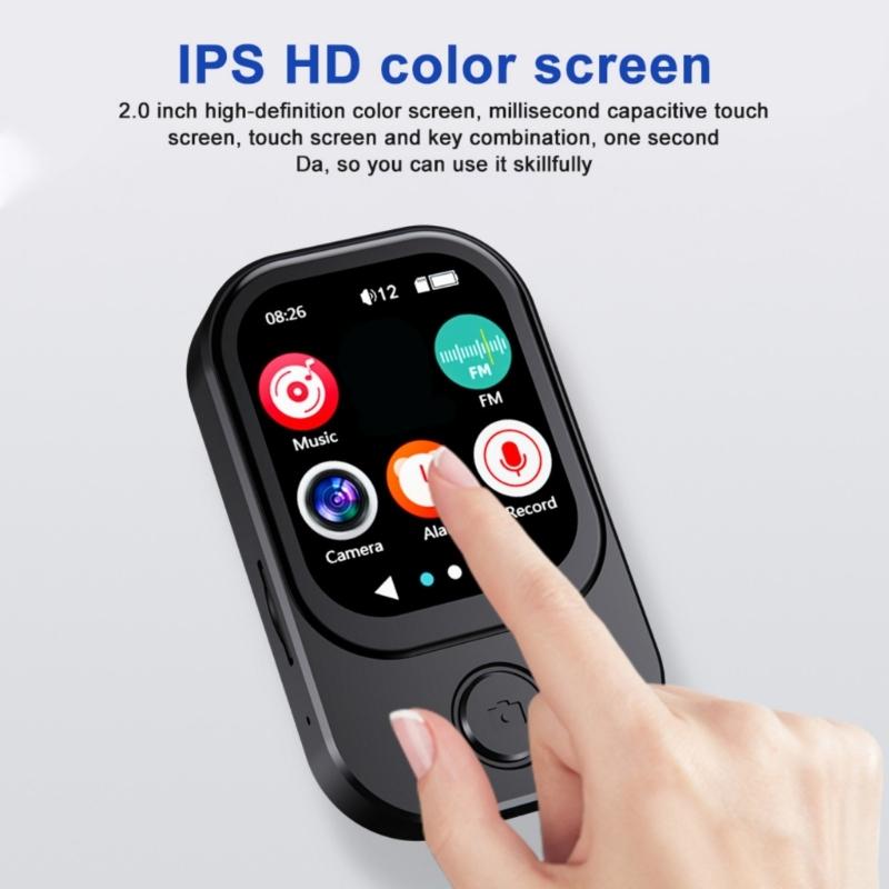 Multifunctional MP4 Player 180° Rotating Lens Frequency Radio Recording Radio 5.3 Touch Display Cable Support
