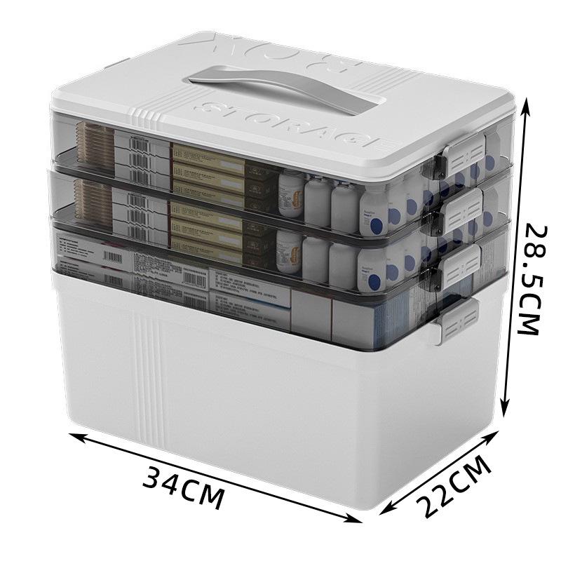 Portable Multi-Layer Family Medicine Storage Box - Large Capacity