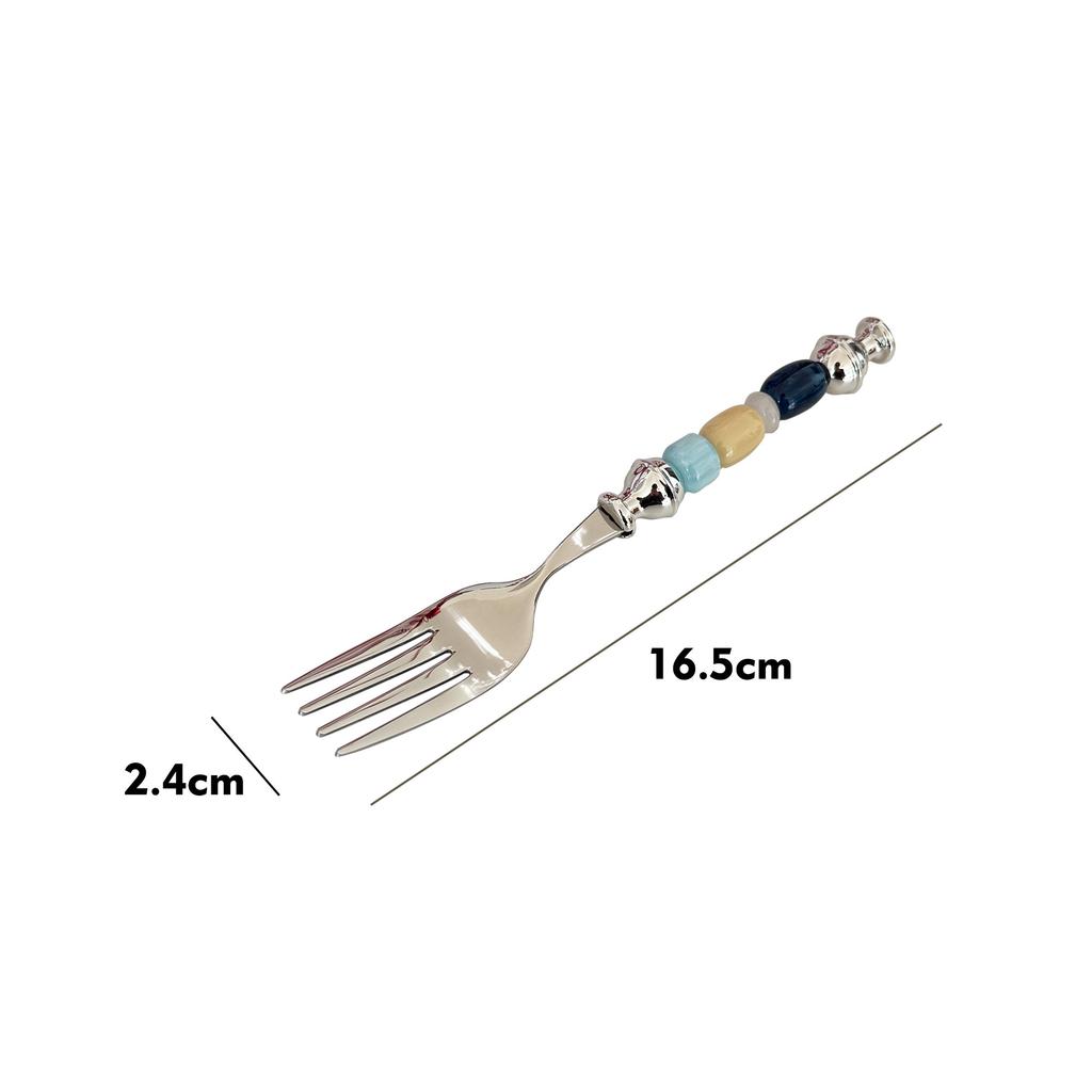 Luxurious Colored Beads Stainless Steel Fork, Butter Knife Tableware,Western Luxury Dinner Set Mirror Elegant Knife Fork Spoon