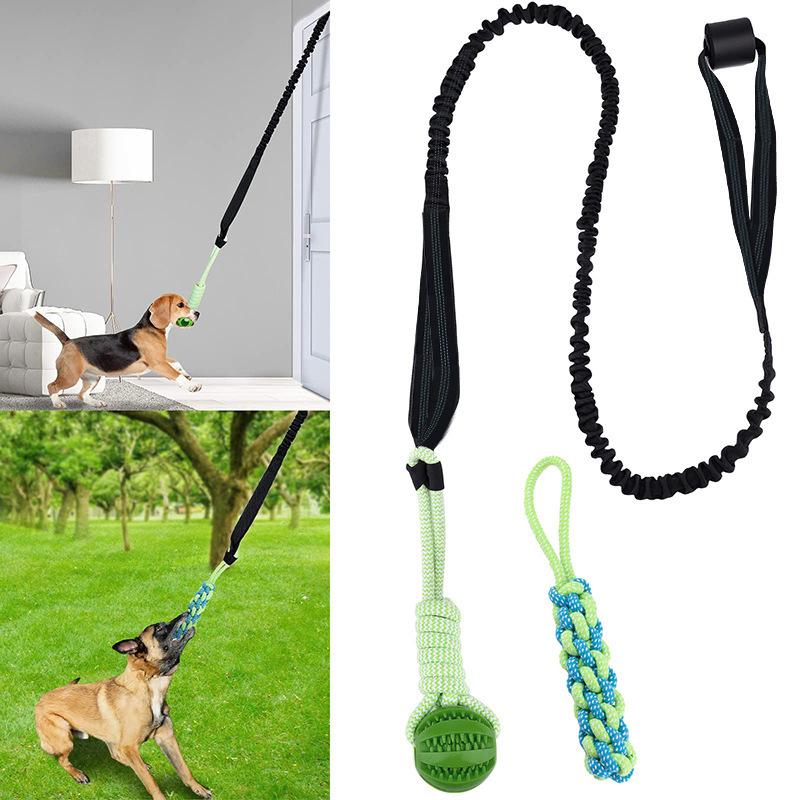 Interactive Dog Teething Toy: Tug-of-War Rope with Bite Ball and Night Light, for Indoor or Outdoor Play