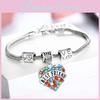 Crafted Family Members Inlaid Colorful Rhinestone Love Heart Bracelet Gift**