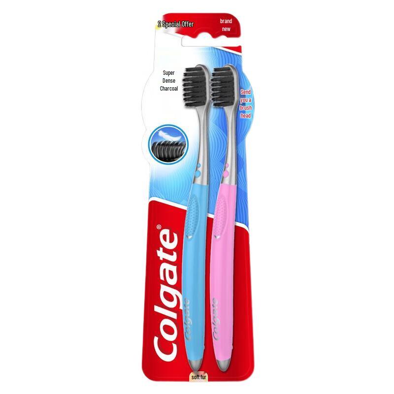 Colgate Charcoal Soft Bristle Toothbrush - Twin Pack
