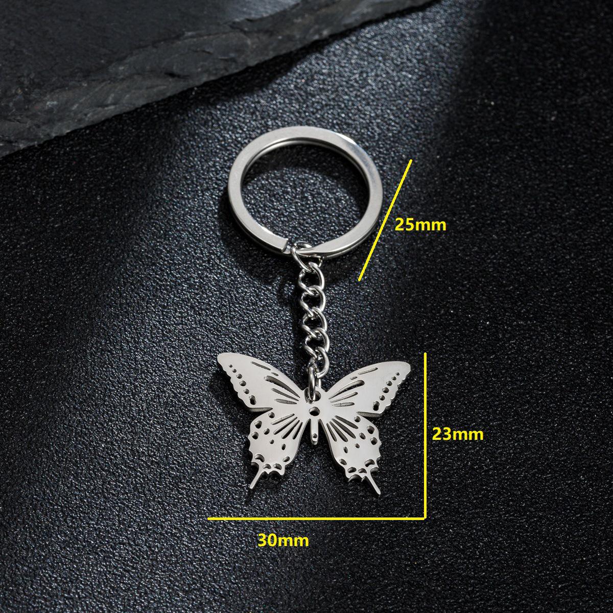 2025 Spring Stainless Steel Butterfly Keychain Pendant