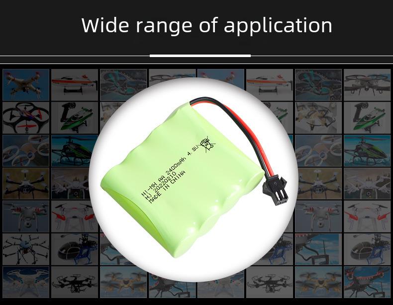 NiMH 4.8V 2400mAh Rechargeable Battery Pack for RC Cars & Electric Toy Climbers