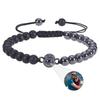 Custom Tiger Eye Photo Bracelet with Frosted Stone