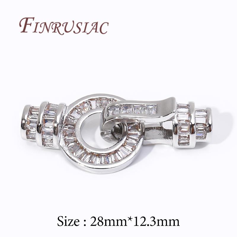 18K Gold Plated Connectors For Jewelry,Brass Zircon Clasps For Bracelets Accessories,DIY Jewelry Making Supplies,Pearl Clasp