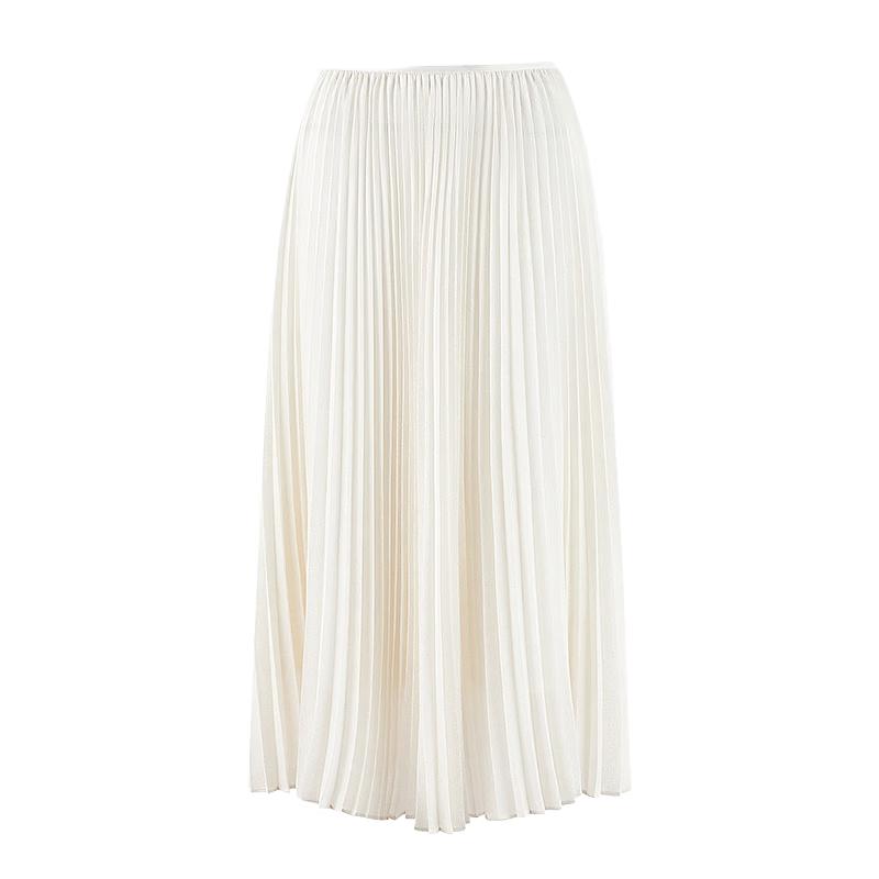 Qiushui Yiren High-Waist Accordion Pleat Midi Skirt S